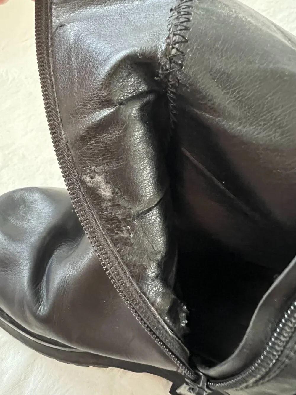 UNIF platform boots black leather womens 11 Parker chunky high heel mid calf zip